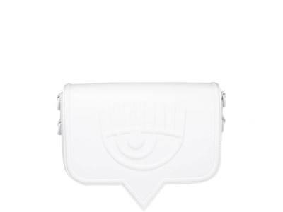 Shop Chiara Ferragni Big Eyelike Shoulder Bag In White