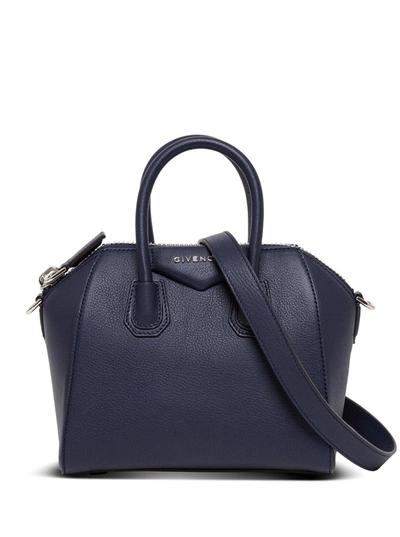 Shop Givenchy Mini Antigona Tote Bag In Navy