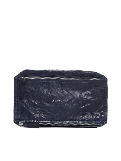 Shop Givenchy Mini Pandora Shoulder Bag In Navy