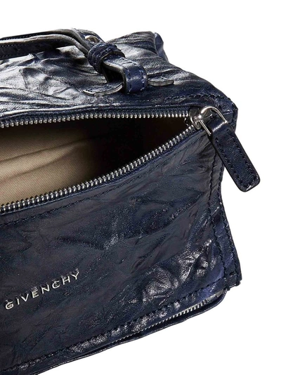 Shop Givenchy Mini Pandora Shoulder Bag In Navy