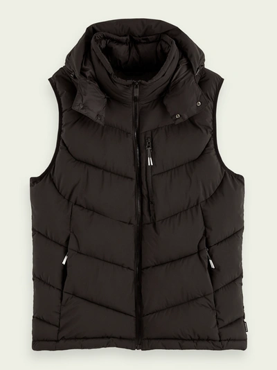 Shop Scotch & Soda Quilted Vest In Black