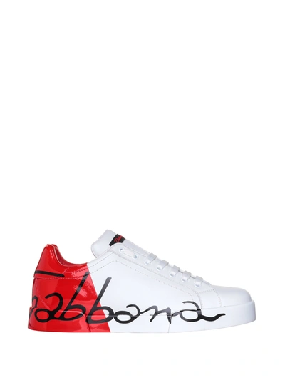Shop Dolce & Gabbana Dolce&amp;gabbana Sneakers Portofino In Bianco Rosso