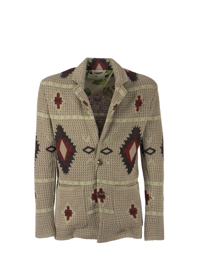 Shop Etro Linen Knit Jacket In Oats