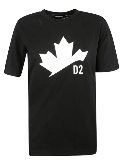 Shop Dsquared2 D2 Print T-shirt In Black
