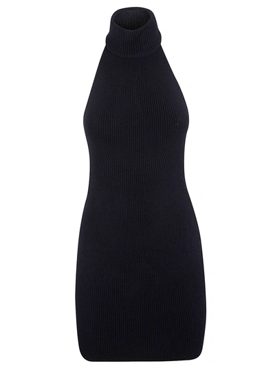 Shop Dsquared2 Ribbed Sleeveless Dress In Blue Navy