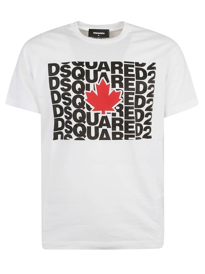 Shop Dsquared2 Multi Logo Print T-shirt In White