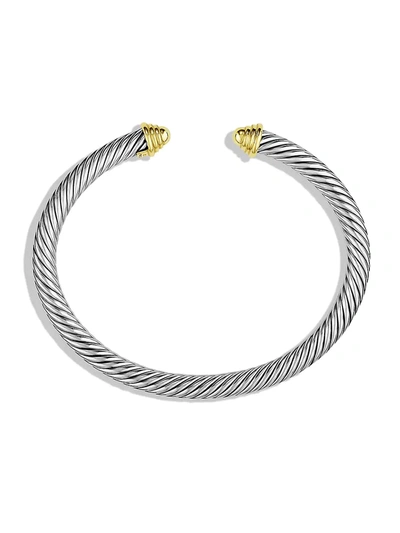 Shop David Yurman Women's Cable Classics Bracelet With 14k Yellow Gold In Silver Gold