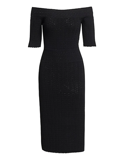 Shop Altuzarra Women's Stansfield Off-the-shoulder Knit Midi Dress In Black