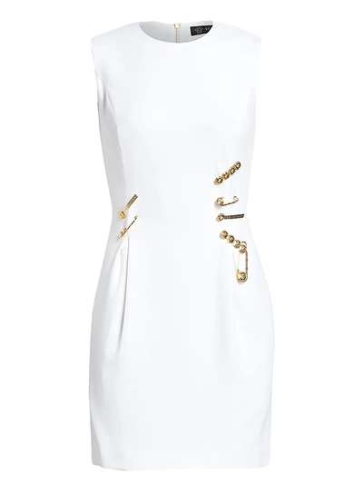 Shop Versace Women's Safety Pin Mini Dress In White