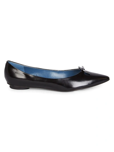 Shop Marc Jacobs Women's The Mouse Leather Point Toe Flats In Black