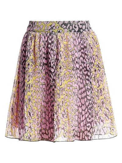Shop Ganni Women's Pleated Georgette Skirt In Phantom