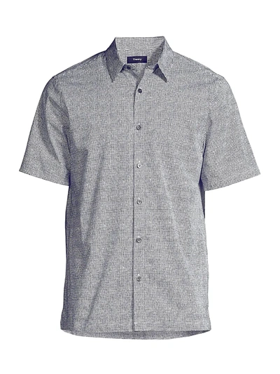 Shop Theory Men's Irving Lumen Print Shirt In Eclipse Multi