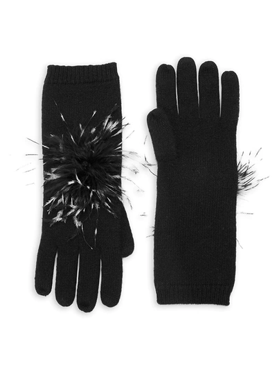 Shop Eugenia Kim Women's Slone Cashmere & Feather Gloves In Black