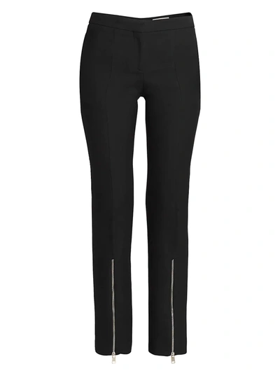 Shop Alexander Mcqueen Women's Wool & Silk Zip Trousers In Black