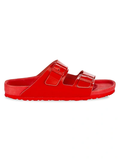 Shop Valentino X Birkenstock Double Strap Sandals In Rouge