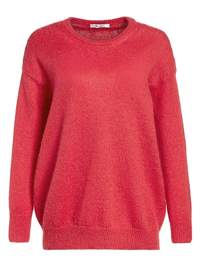 Shop Max Mara Women's Relaxed Mohair-blend Knit Sweater In Coral