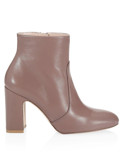 Shop Stuart Weitzman Women's Nell Leather Ankle Boots In Taudrn
