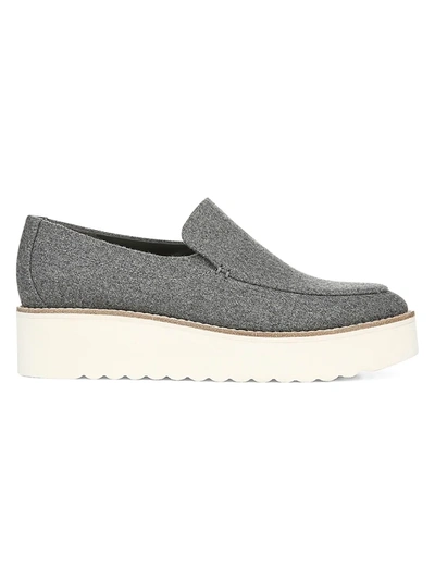 Shop Vince Women's Zeta Flannel Platform Loafers In Grey