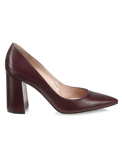 Shop Gianvito Rossi Women's Piper Block-heel Leather Pumps In Royale