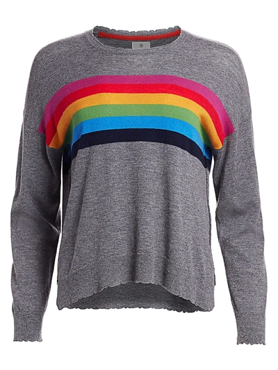 Shop Sundry Women's Rainbow Crew Cashmere & Wool Sweater In Charcoal