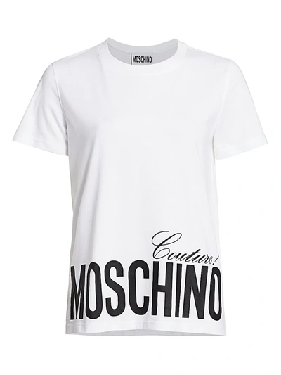 Shop Moschino Women's Couture Logo T-shirt In White
