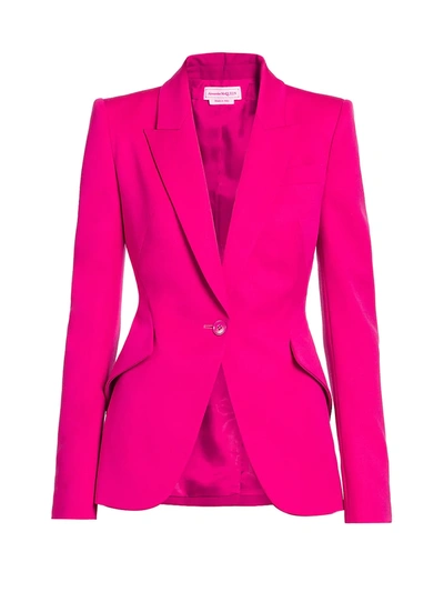 Shop Alexander Mcqueen Women's One-button Blazer In Orchid Pink