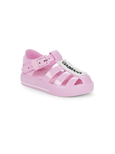 Shop Dolce & Gabbana Kid's Logo Sandals In Pink