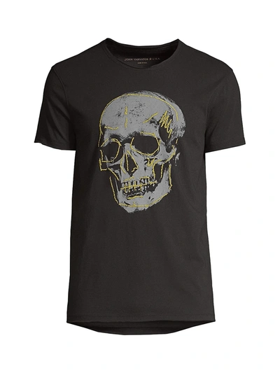 Shop John Varvatos Men's Embroidery Skull Graphic T-shirt In Black