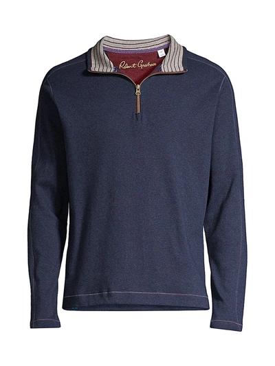 Shop Robert Graham Men's Half-zip Sweater In Navy