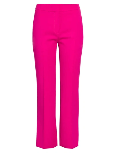 Shop Alexander Mcqueen Women's Wool Cigarette Trousers In Orchid Pink