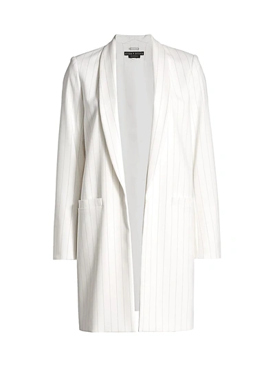 Shop Alice And Olivia Women's Kylie Long Stripe Jacket In White Black
