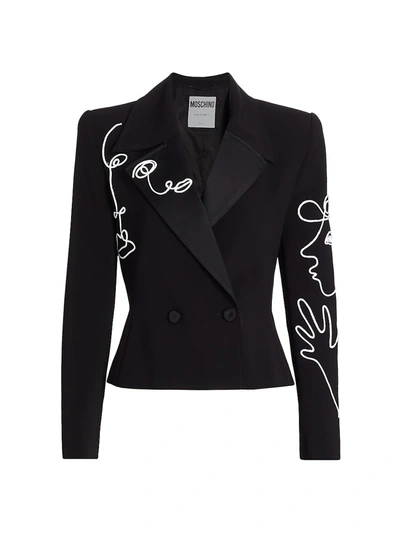 Shop Moschino Women's Doodle Jacket In Black