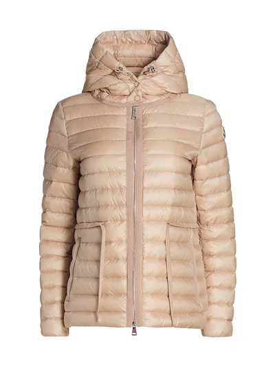 Shop Moncler Raie Hooded Puffer Coat In Blush