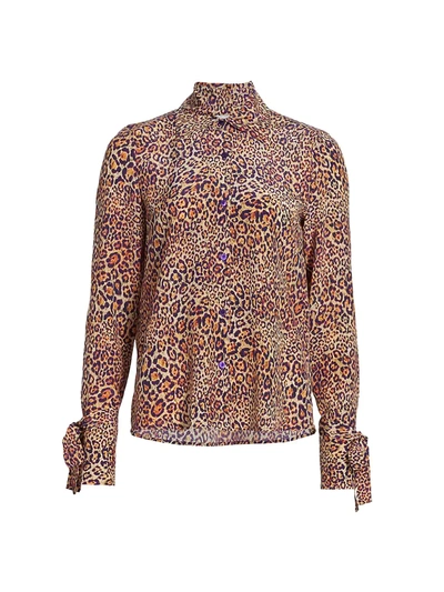 Shop Adriana Iglesias Women's Tina Silk Crepe Shirt In Jaguar
