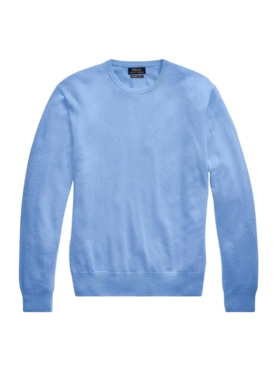 Shop Polo Ralph Lauren Men's Cashmere Crew Sweater In Blue