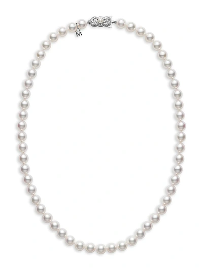 Shop Mikimoto Women's Essential Elements 18k White Gold & 7mm White Cultured Akoya Pearl Strand Necklace