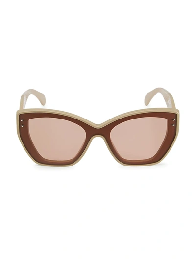 Shop Alaïa 99mm Cat Eye Sunglasses In Beige