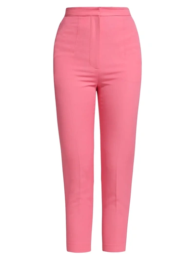 Shop Alexander Mcqueen High-waist Ankle Pants In Dusty Pink