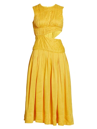 Shop Aje Women's Cascade Cut Out Dress In Sunshine