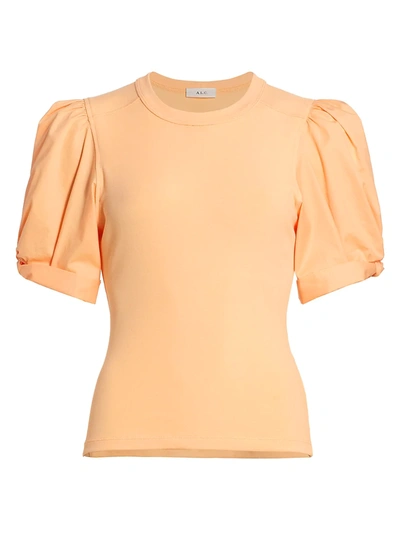Shop A.l.c Casey Puff Short-sleeve Top In Apricot