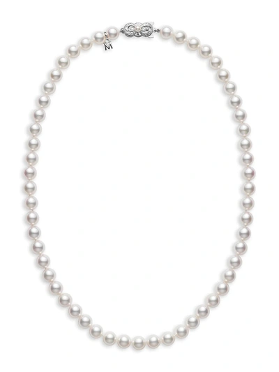 Shop Mikimoto Essential Elements 18k White Gold & 6.5mm White Cultured Akoya Pearl Strand Necklace