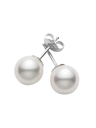 Shop Mikimoto Women's Essential Elements 18k White Gold & 6mm White Cultured Pearl Stud Earrings
