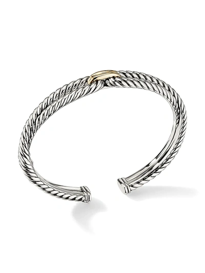 Shop David Yurman Cable Loop Cable Loop Bracelet With 18k Gold In Silver