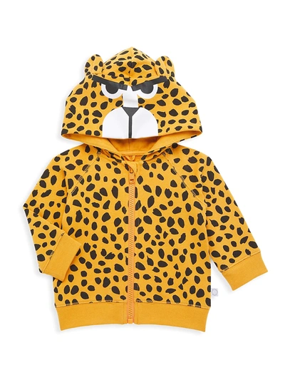 Shop Stella Mccartney Baby Boy's Cheetah Print Zip Up Hoodie In Orange