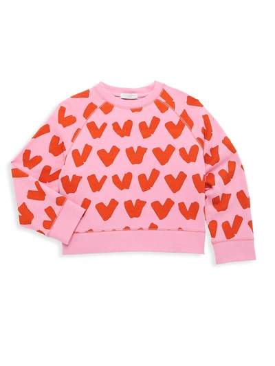 Shop Stella Mccartney Little Girl's & Girl's Heart Print Sweatshirt In Pink
