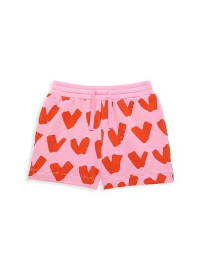 Shop Stella Mccartney Little Girl's & Girl's Heart Print Sweatshort In Pink