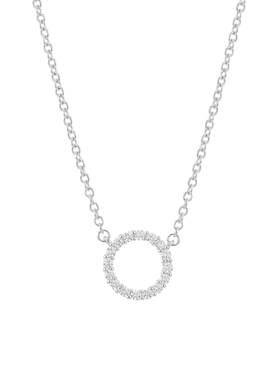 Shop Hearts On Fire Women's 18k White Gold & Diamond Small Circle Pendant Necklace