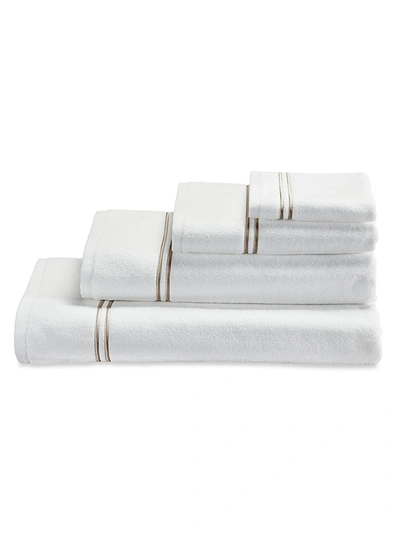 Shop Frette Classic Hand Towel In White Khaki