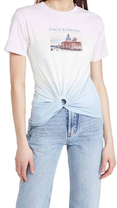 Shop Paco Rabanne T-shirt In Blue/rose