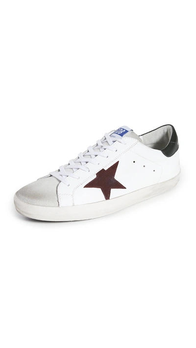 Shop Golden Goose Superstar Sneakers In White/ice/sienna/army Green